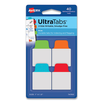 Avery® Ultra Tabs Repositionable Mini Tabs, 1-5-cut Tabs, Assorted Primary Colors, 1" Wide, 40-pack freeshipping - TVN Wholesale